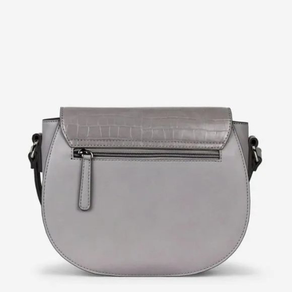 NWT Gray Grey Shoulder bag Crossbody bag faux croc vegan - Picture 4 of 4